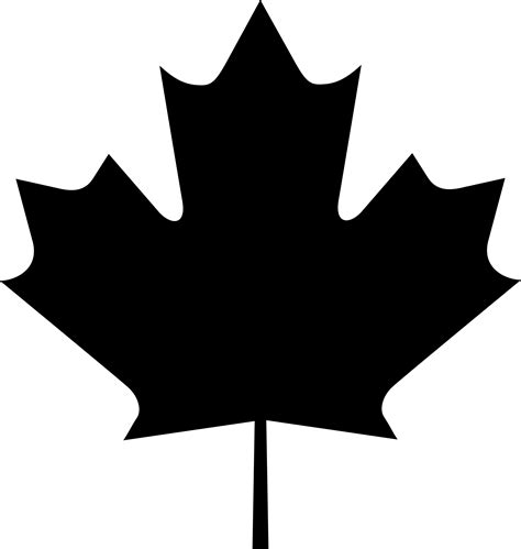 maple leaf clipart black and white